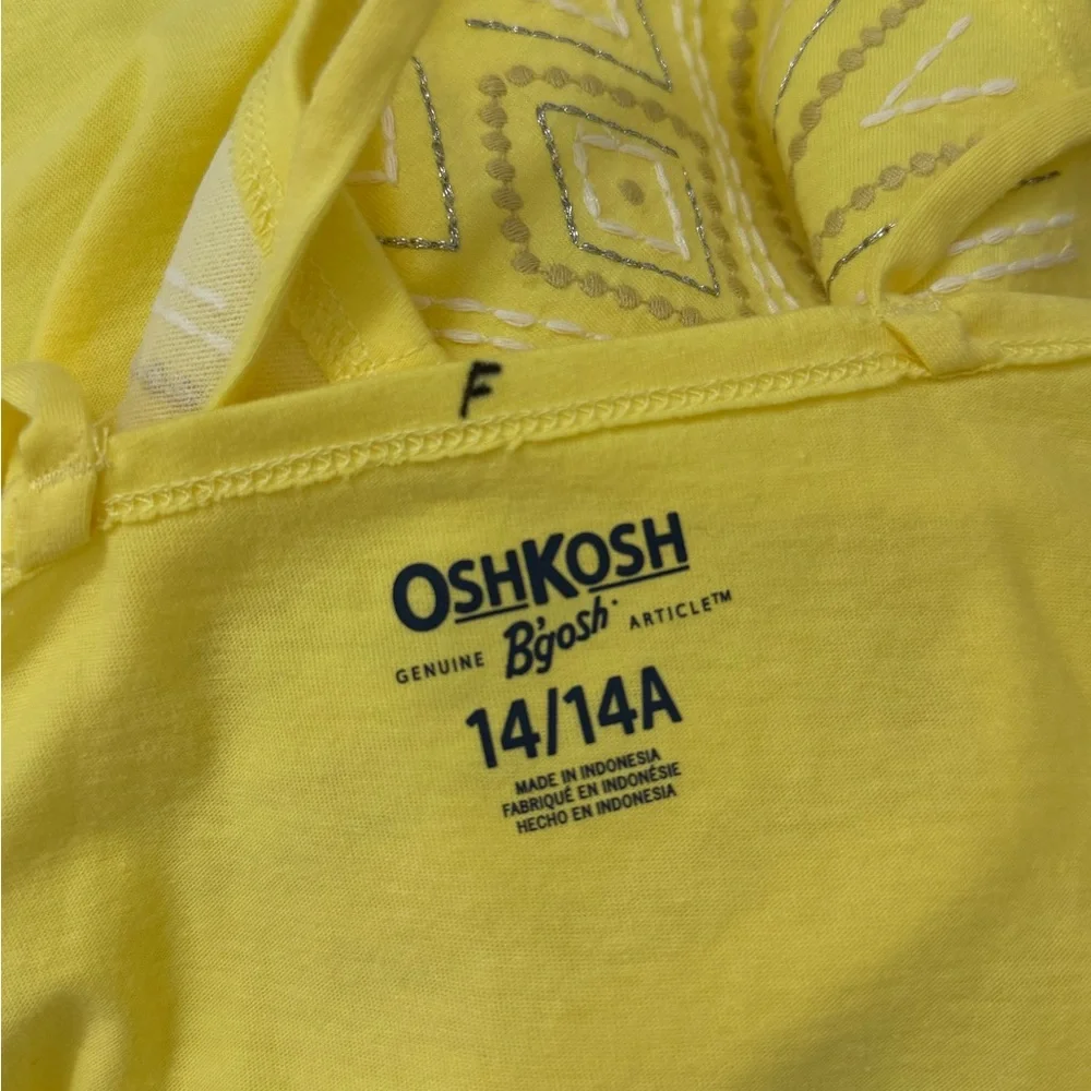 OshKosh B'gosh Girls 14 Yellow Embroidered Tank Top Never Worn